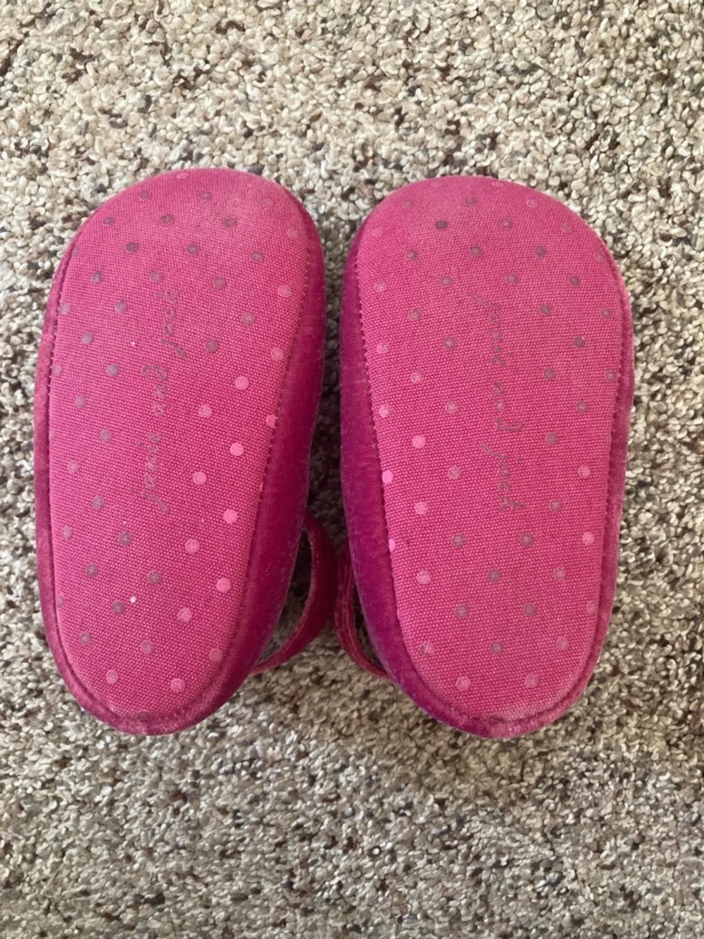 Janie and Jack Velvet Mary Jane Shoes - Deep Pink